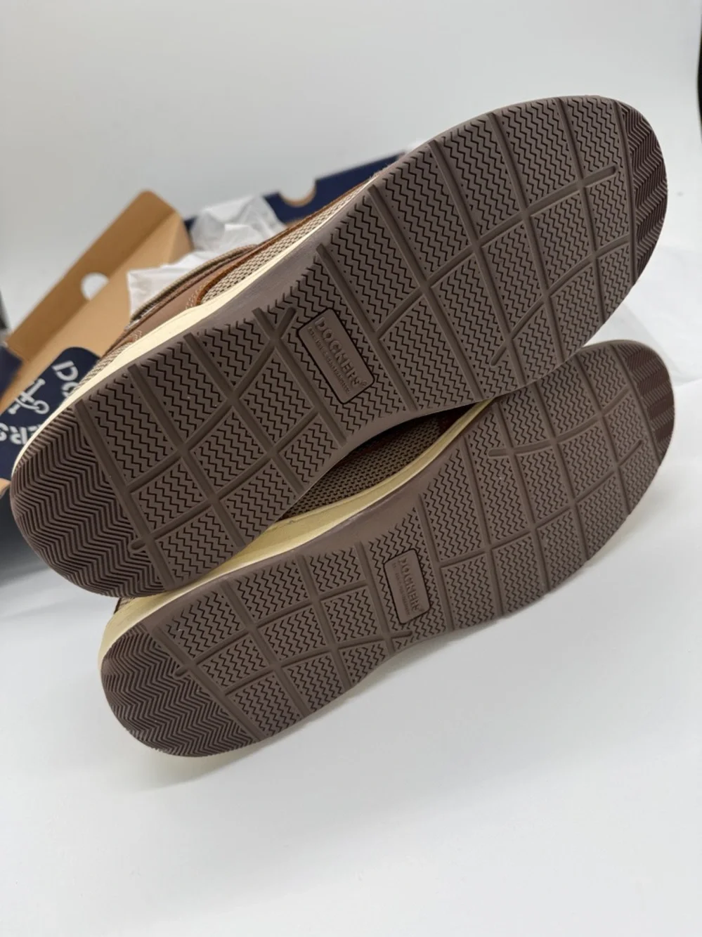 Dockers Men's Tiller Boat Shoes in Dark Tan